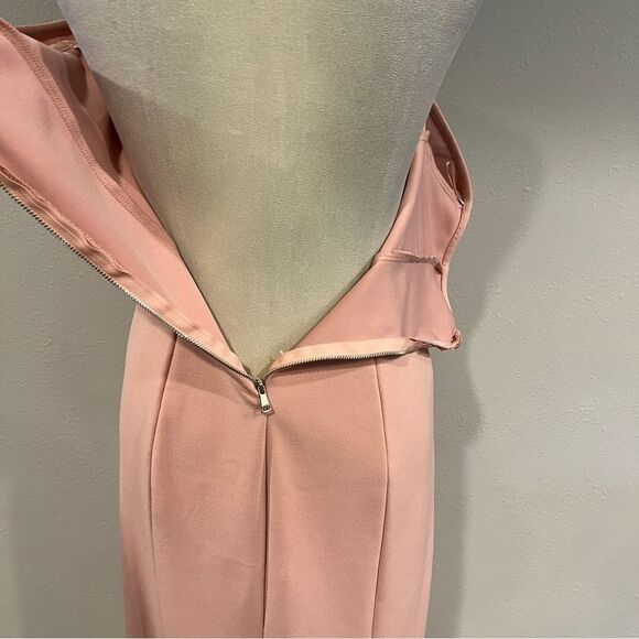 Zara Squared Neck Off the Shoulder Midi Dress in Dusty/Pale Pink Size medium - Picture 10 of 13